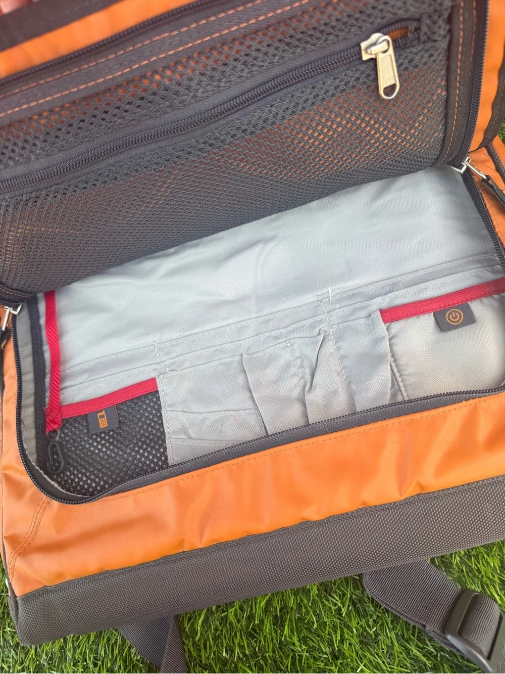 The North Face Orange and Black Messenger Bag